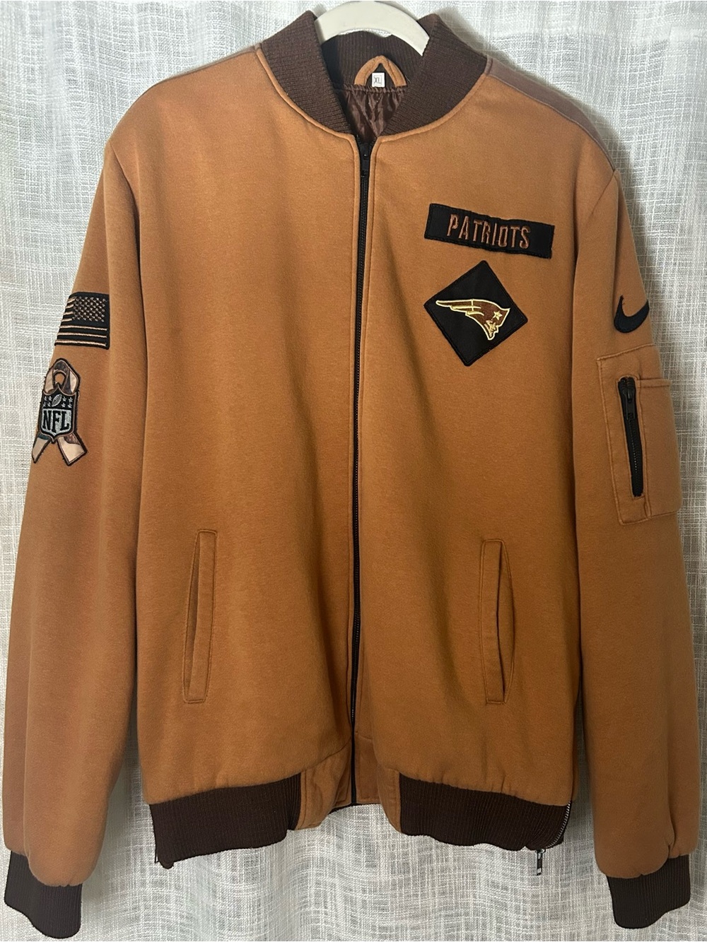 New England Patriots Salute to Service Bomber Jacket with Team Patches